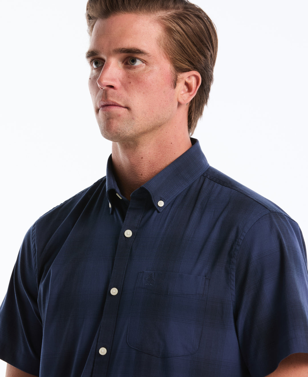 Stretch Tonal Plaid Shirt (Sargasso Sea) 