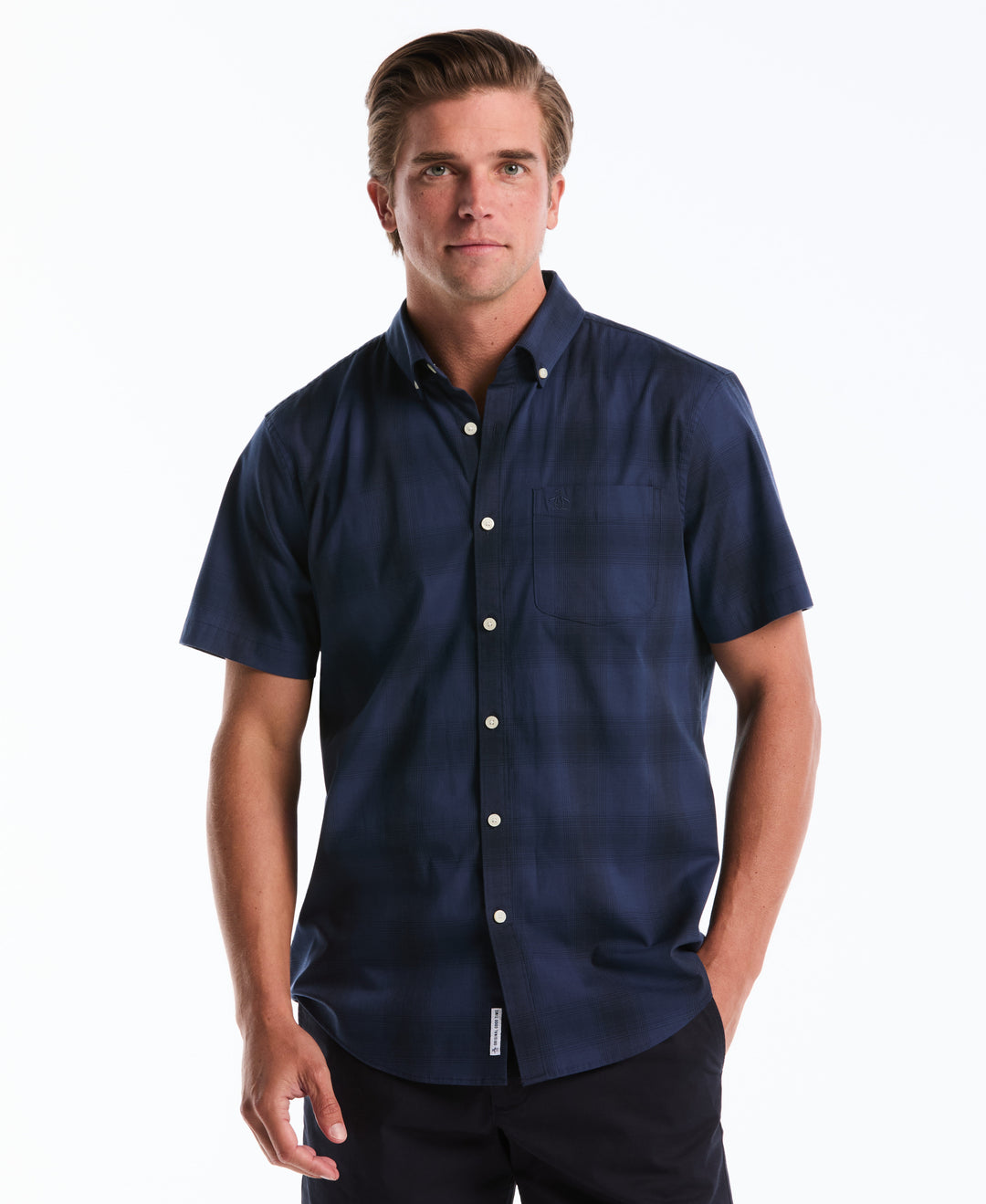 Stretch Tonal Plaid Shirt (Sargasso Sea) 