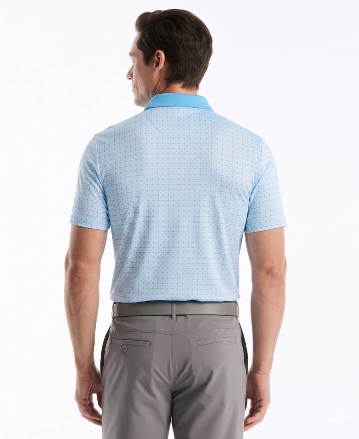 Windowpane Print Golf Polo-Golf Polos-Original Penguin