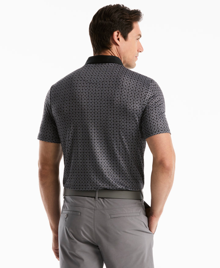Windowpane Print Polo (Caviar) 