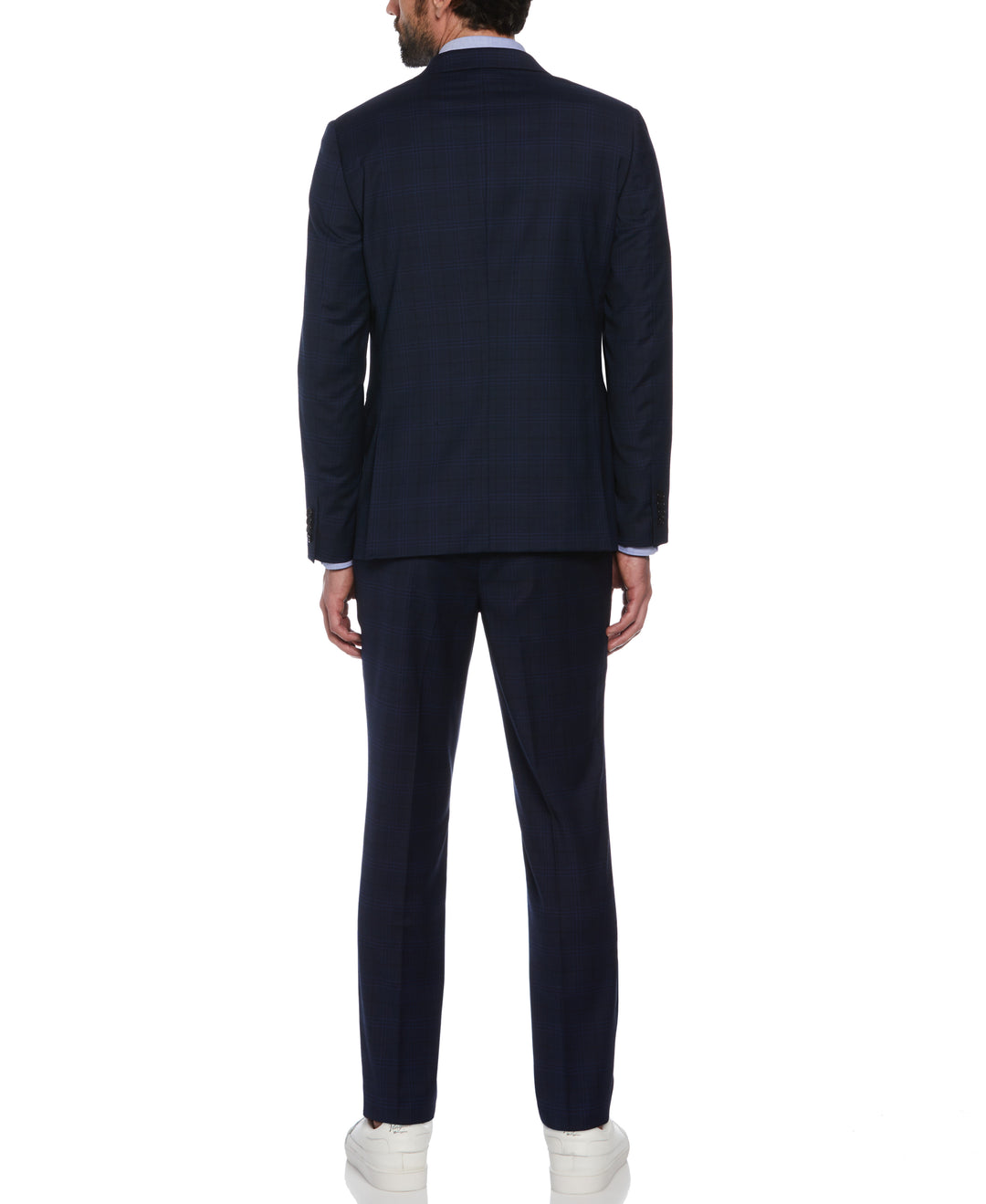 Windowpane Two Piece Suit (Navy) 