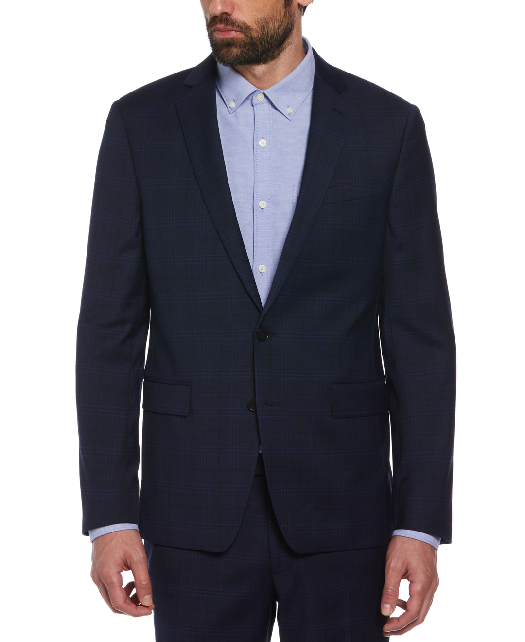 Windowpane Two Piece Suit (Navy) 