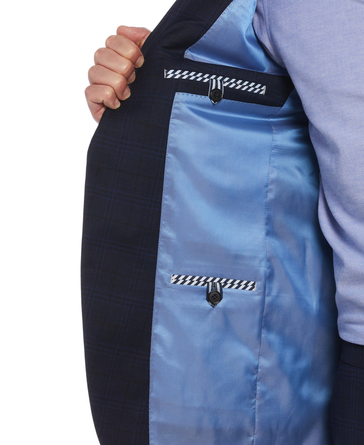 Windowpane Two Piece Suit (Navy) 