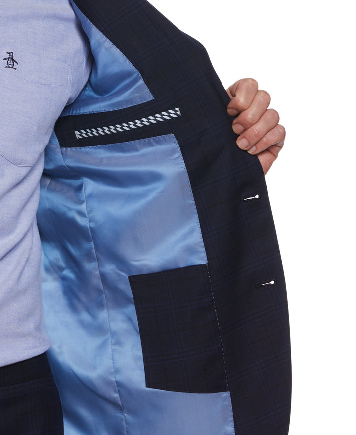 Windowpane Two Piece Suit (Navy) 