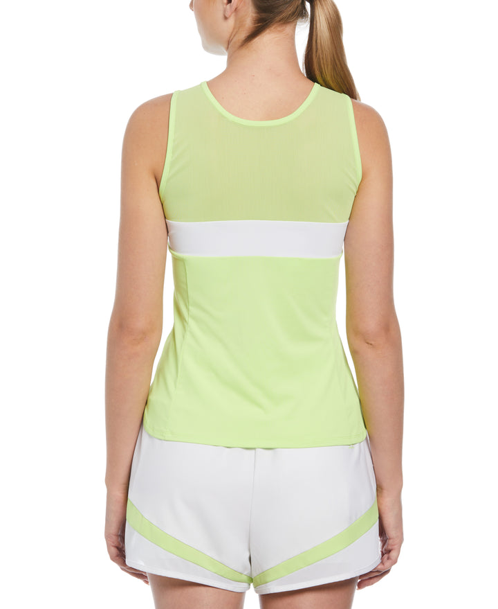 Women's Color Block Tennis Tank (Sharp Green) 