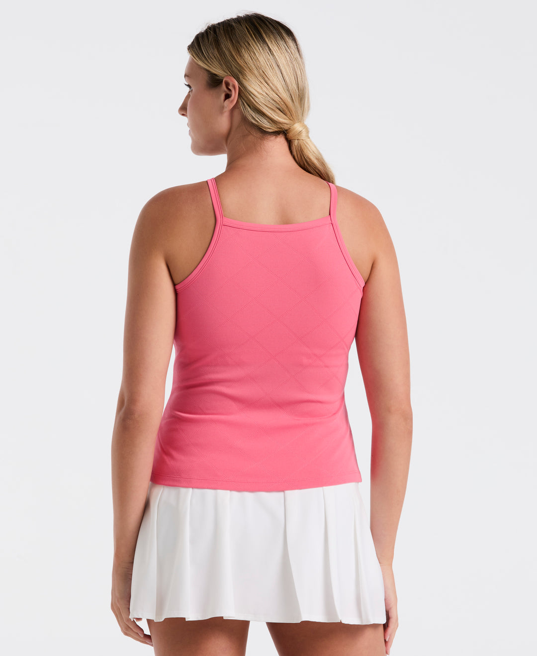 Jacquard Grid Bra Tennis Tank (Camellia Rose) 