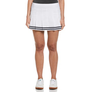 Contrast Hem Pleated Tennis Skort (Bright White) 