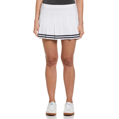 Contrast Hem Pleated Tennis Skort (Bright White) 