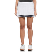 Contrast Hem Pleated Tennis Skort (Bright White) 