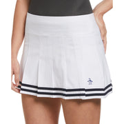 Contrast Hem Pleated Tennis Skort (Bright White) 