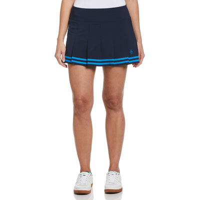 13" Contrast Hem Pleated Tennis Skort (Black Iris) 