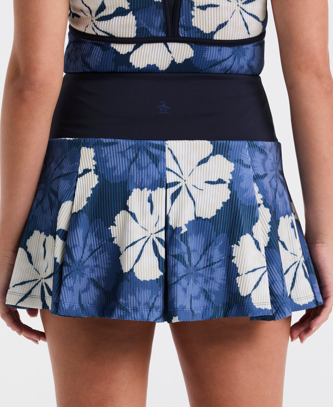 13" Fuji Floral Ribbed Tennis Skort (Black Iris) 