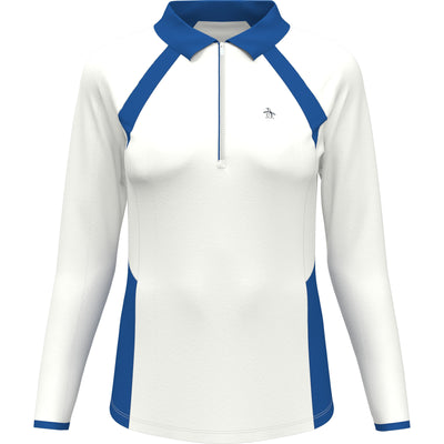 Women's 1/4 Zip Color Block Golf Jacket (Bright White) 