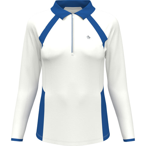 Women's 1/4 Zip Color Block Golf Jacket (Bright White) 