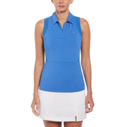 1/4 Zip Mesh Block Sleeveless Golf Polo Shirt (Nebulas Blue) 