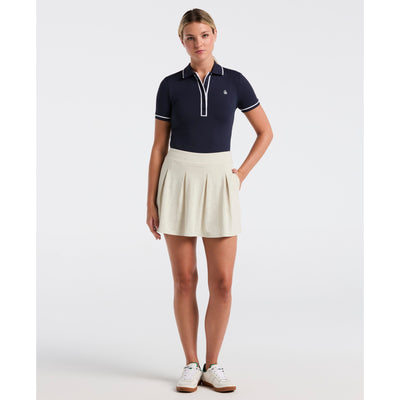 Women's 16" Laser Cut Floral Golf Skort-Skorts-Silver Birch-XS-Original Penguin
