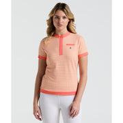 Women's Pete's Bow Tie Coloe Block Polo  (Coral Quartz) 