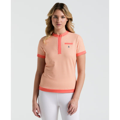Women's Pete's Bow Tie Coloe Block Polo  (Coral Quartz) 