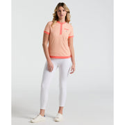 Women's Pete's Bow Tie Coloe Block Polo  (Coral Quartz) 