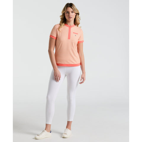 Women's Pete's Bow Tie Coloe Block Polo  (Coral Quartz) 