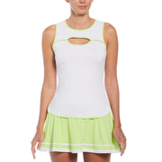 COLOR BLOCK TANK WITH CUT-OUT DETAIL (Bright White) 