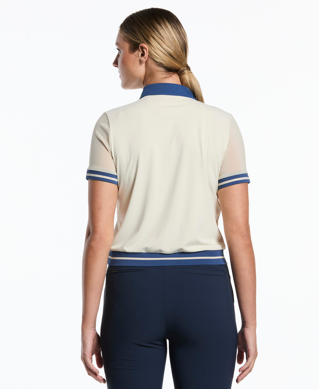 Women's Colorblock Collar Golf Polo (Silver Birch) 