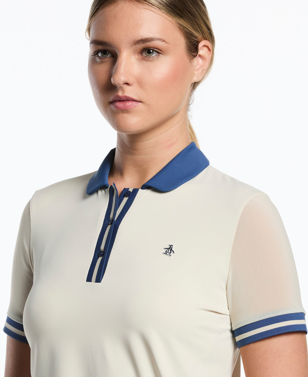 Women's Colorblock Collar Golf Polo (Silver Birch) 