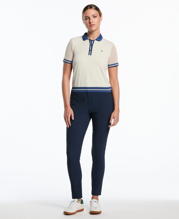 Women's Colorblock Collar Golf Polo (Silver Birch) 