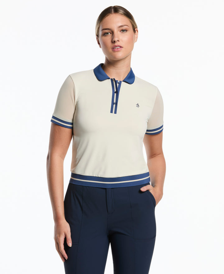 Women's Colorblock Collar Golf Polo (Silver Birch) 