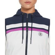 Color Block Hooded Full Zip Vest (Bright White) 