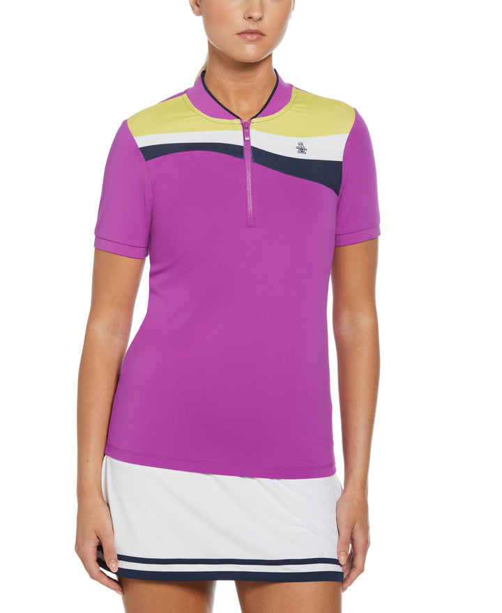 Women's Color Block Polo-Women's Polos-Purple Cactus Flower-XS-Original Penguin