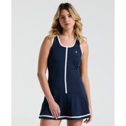 Women's Colour Block Tennis Dress (Black Iris) 