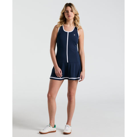 Women's Colour Block Tennis Dress (Black Iris) 