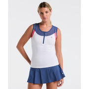 Women's Color Block Tennis Tank (Bright White) 