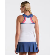 Women's Color Block Tennis Tank (Bright White) 