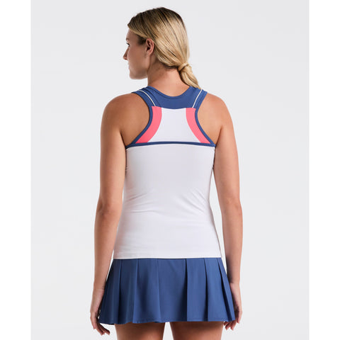 Women's Color Block Tennis Tank (Bright White) 