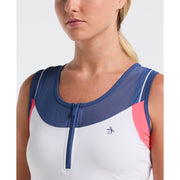 Women's Color Block Tennis Tank (Bright White) 