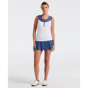 Women's Color Block Tennis Tank (Bright White) 