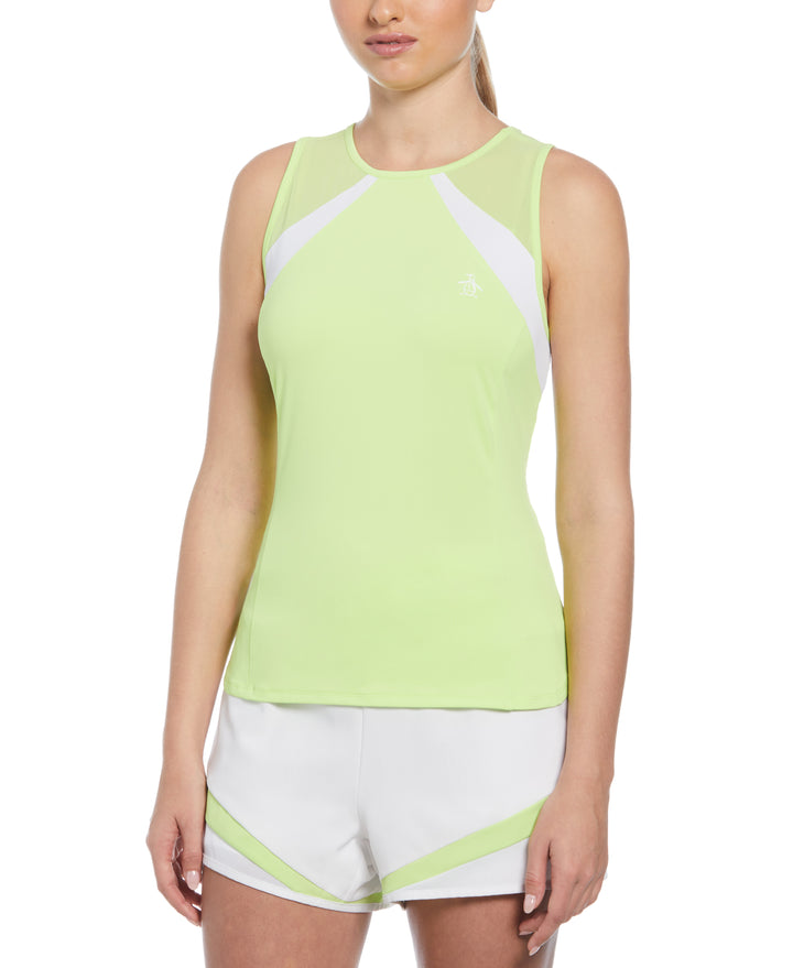 Women's Color Block Tennis Tank (Sharp Green) 