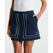 Women's Colorblock Golf Skort With Pleat-Skorts-Black Iris-XS-Original Penguin