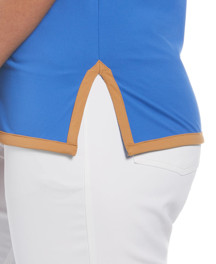 Womens Contrast Binding Bow Shirt (Nautical Blue) 