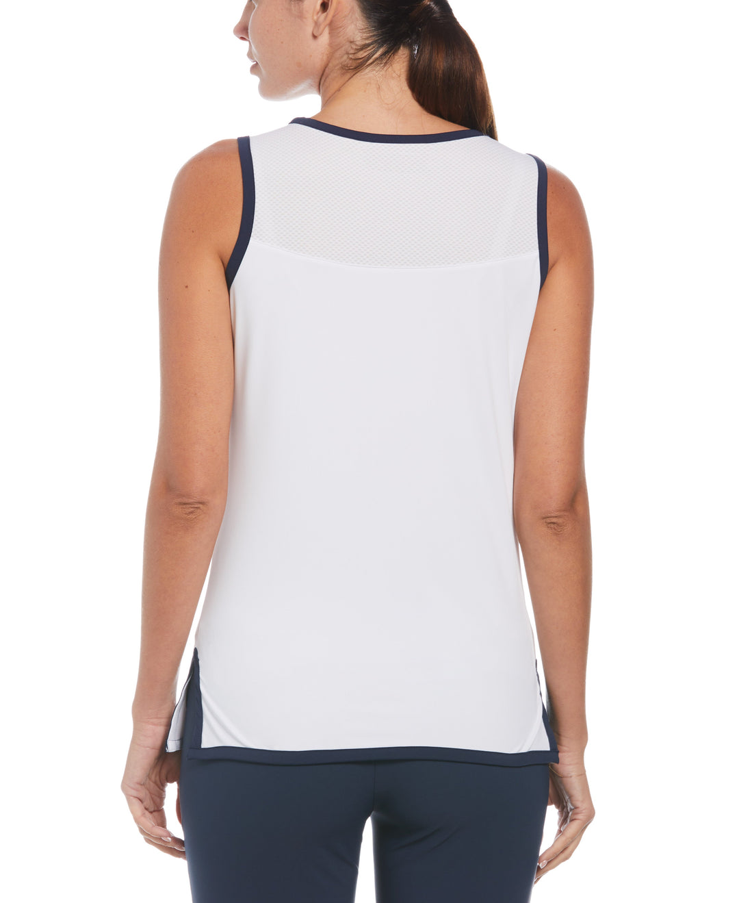 Womens Contrast Binding Bow Shirt (Bright White) 