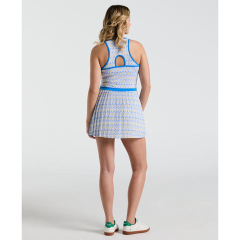 Women's Cut-Out Tennis Dress With Pleats (Bright White) 