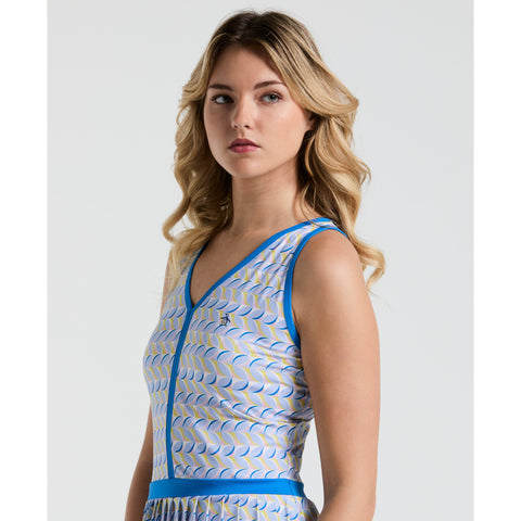 Women's Cut-Out Tennis Dress With Pleats (Bright White) 