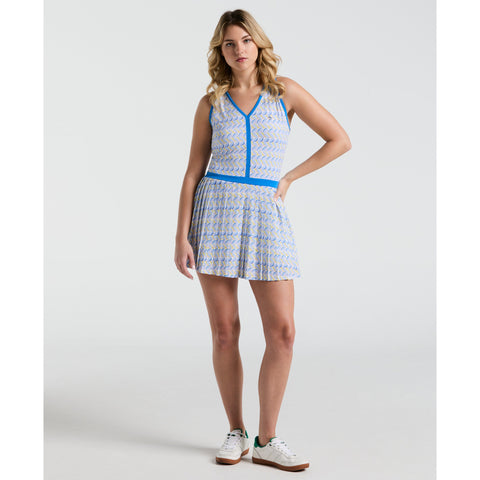 Women's Cut-Out Tennis Dress With Pleats (Bright White) 