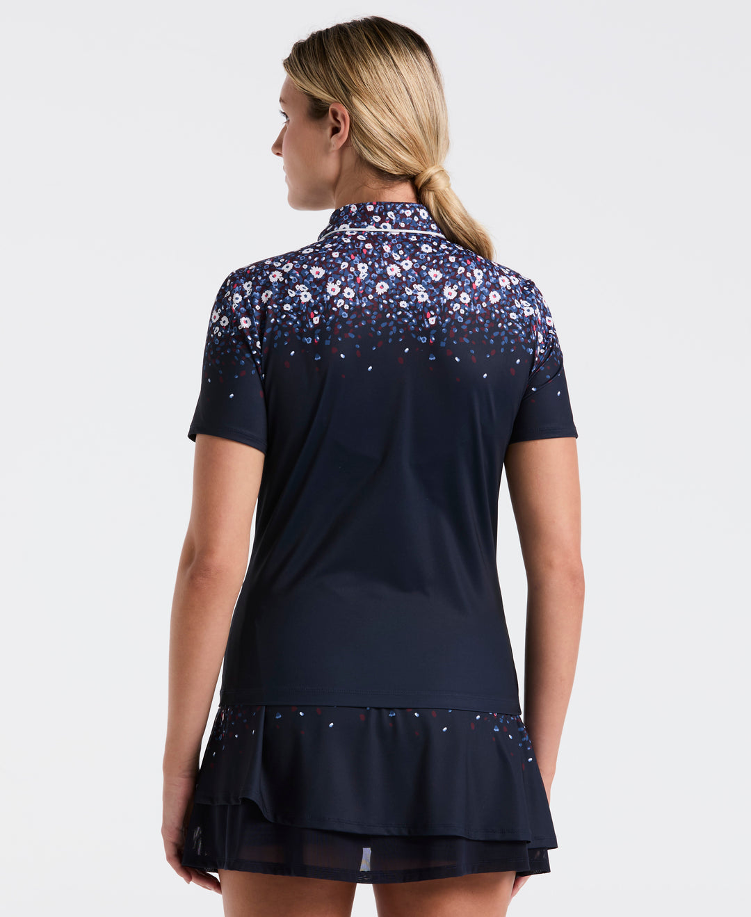 Engineered Zen Floral Polo (Black Iris) 
