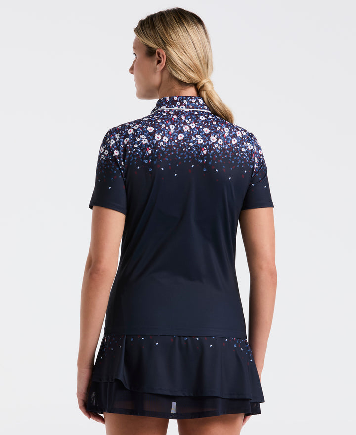 Engineered Zen Floral Polo (Black Iris) 