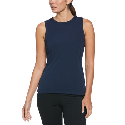 Essential Ribbed Tennis Tank Top (Black Iris) 