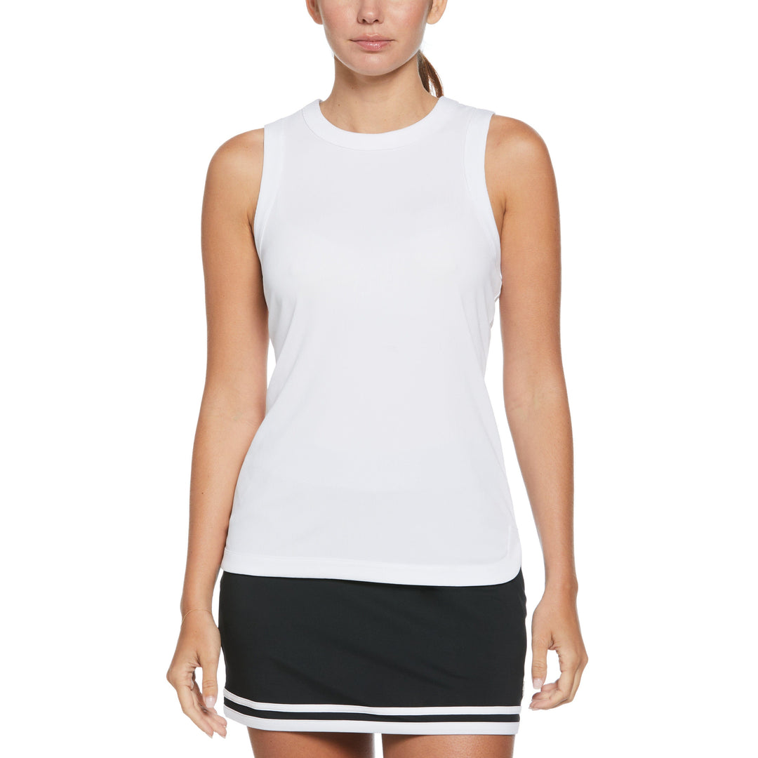 Essential Ribbed Tennis Tank Top (Bright White) 