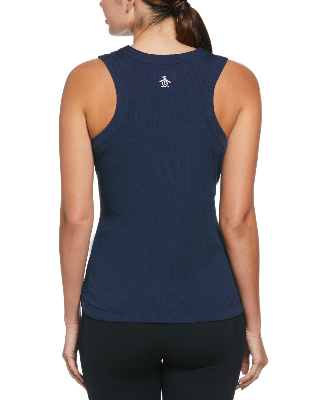 Womens Essential Ribbed Tennis Tank Top (Black Iris) 